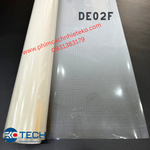 DE02F- trang trí kính họa tiết chấm bi trắng
